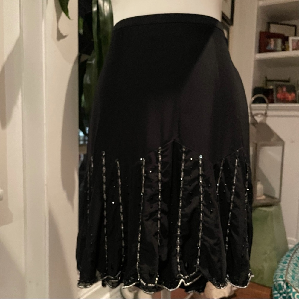 ❄️WINTER SALE: 
Silver Beaded Skirt, Sz 10, Side Zip, Vintage EXPRESS - Picture 4 of 16